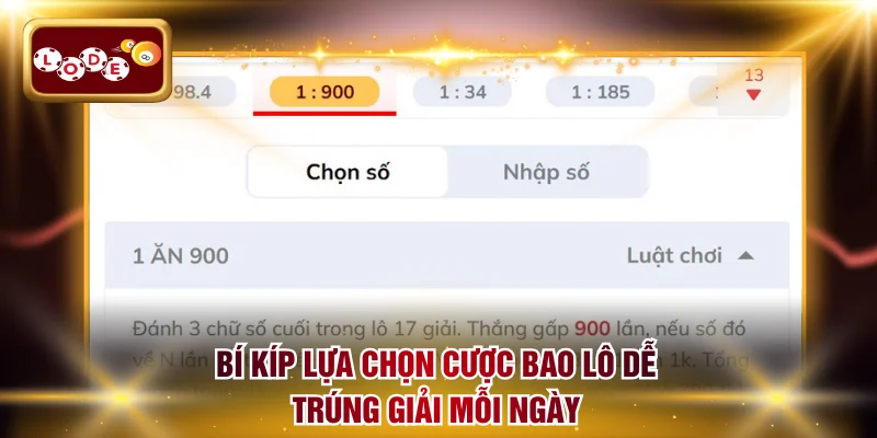 Bí kíp lựa chọn cược Bao lô dễ trúng giải mỗi ngày
