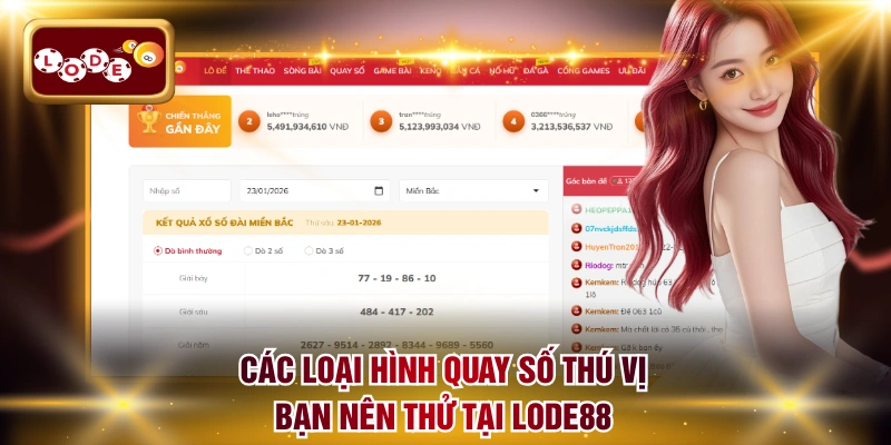 Các loại hình quay số thú vị bạn nên thử tại LODE88