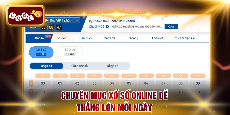 Chuyên mục Xổ số online dễ thắng lớn mỗi ngày